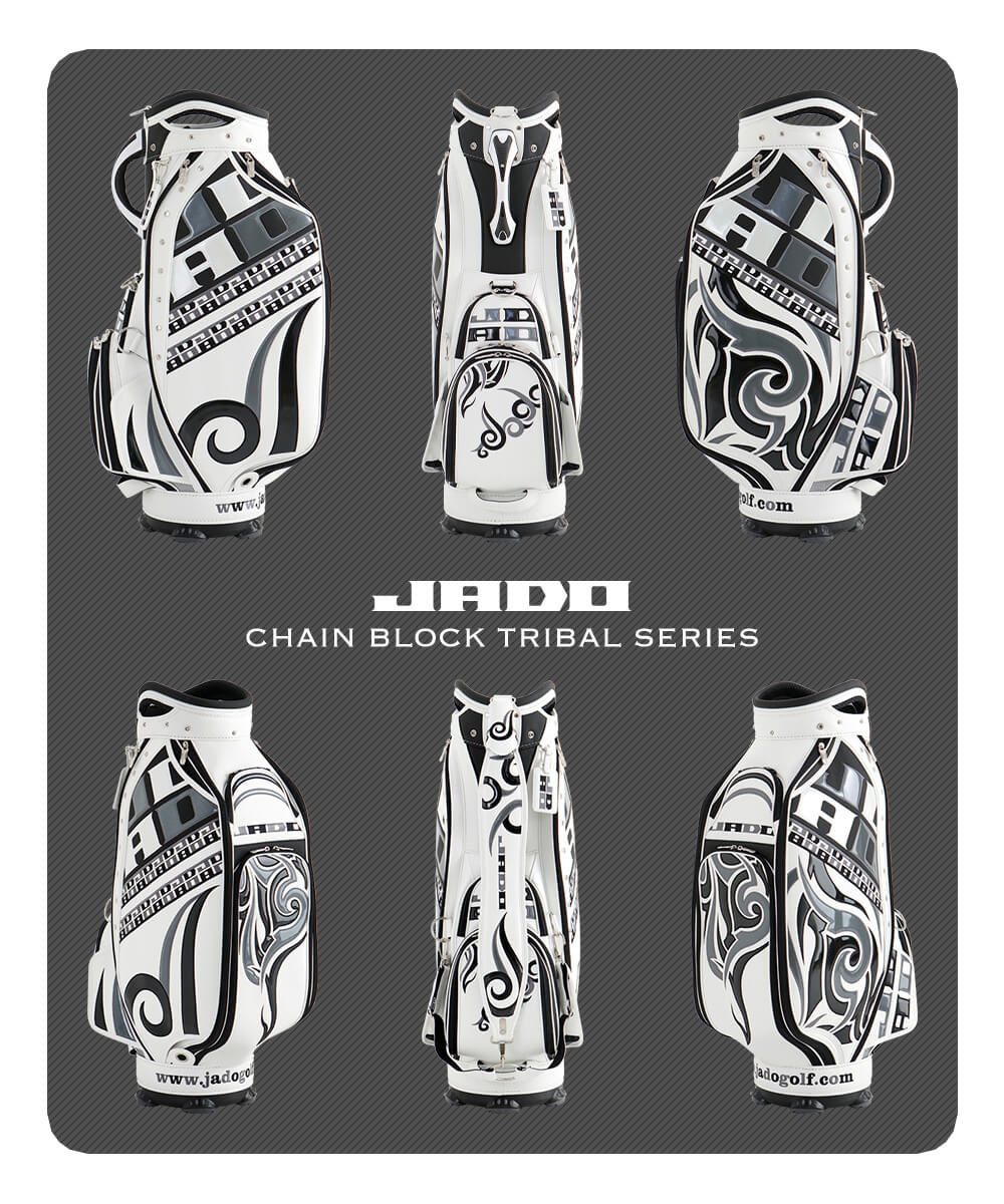 【限定100本生産】JADO Chain block Tribalシリーズ キャディーバッグ ホワイトブラック 2019年12月発売