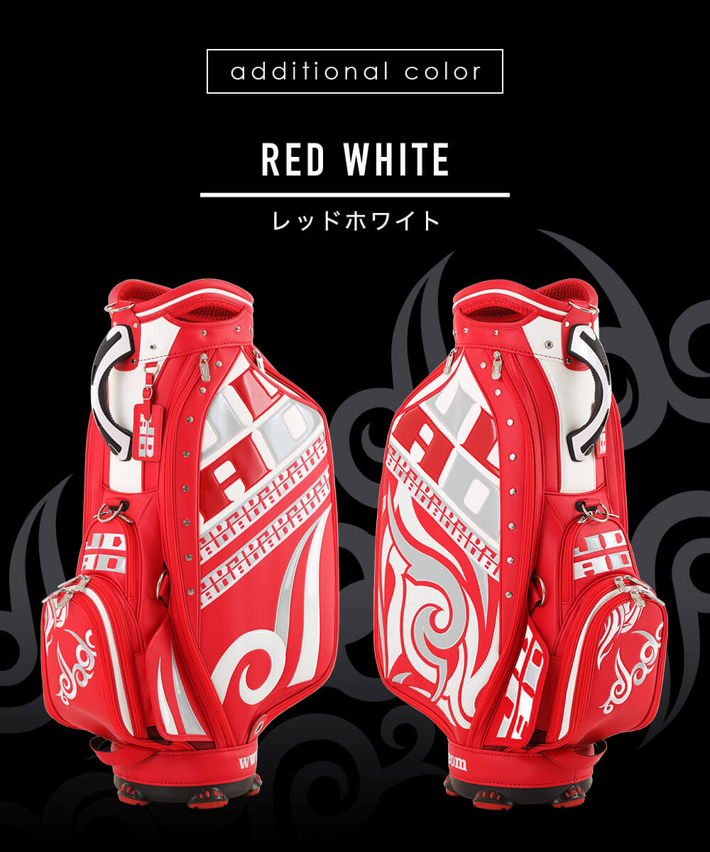 【限定100本生産】JADO Chain block Tribalシリーズ キャディーバッグ 追加カラー レッドホワイト