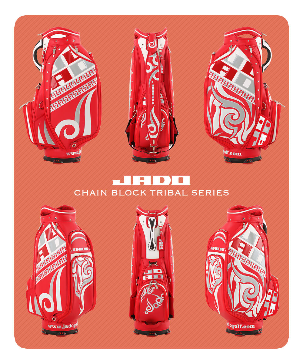 【限定100本生産】JADO Chain block Tribalシリーズ キャディーバッグ 追加カラー レッドホワイト